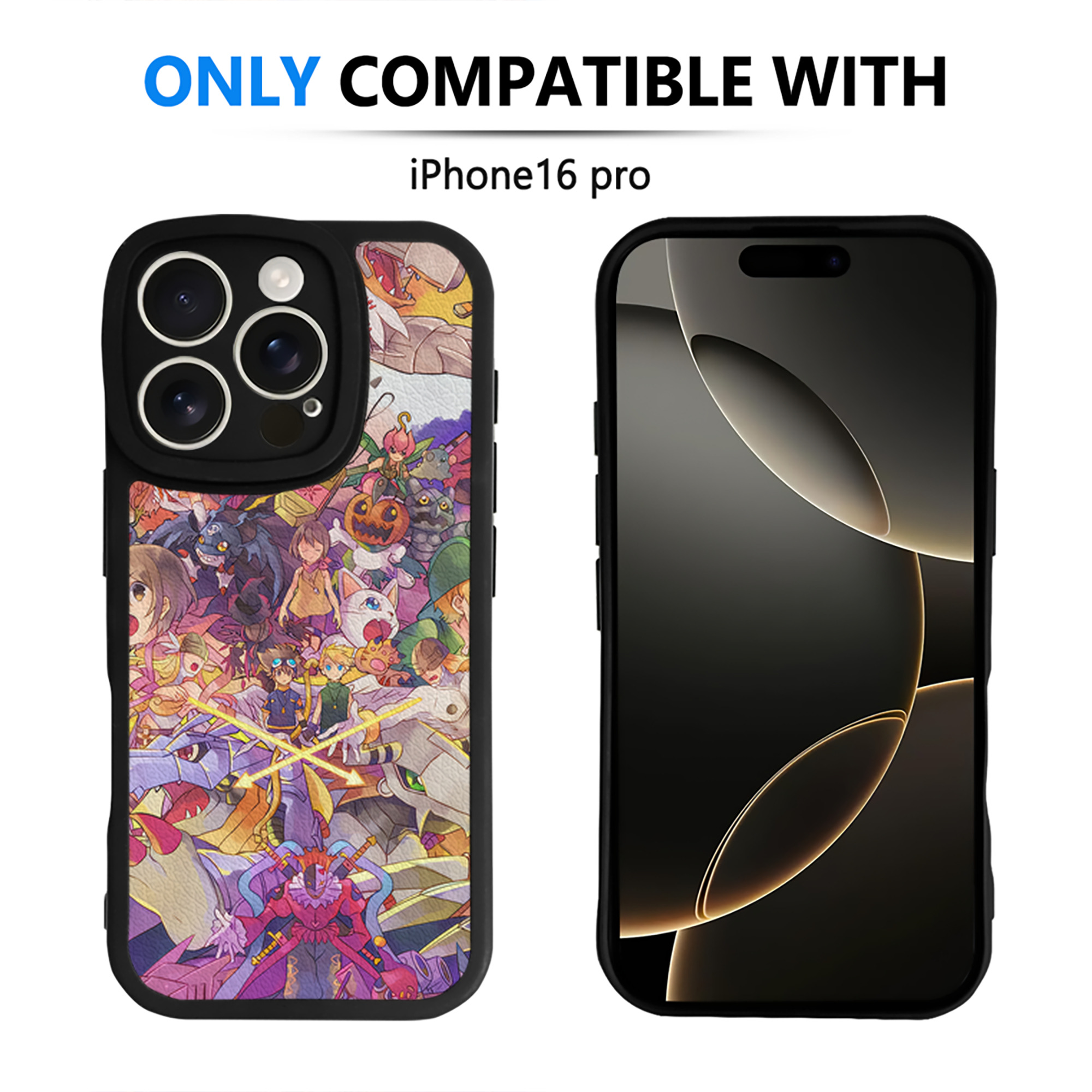 （画像用） Digimon デジタルモンスター/デジモン 【iPhone 16シリーズ対応】シリコンスマホケース（レザー調） 材質：シリコン